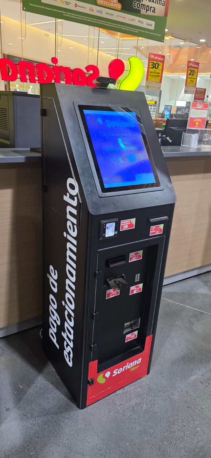 Kiosco de pago WOW Machines en Soriana Valle Oriente